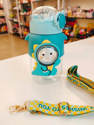 Bunny, Teddy Water Bottle with Straw & Strap