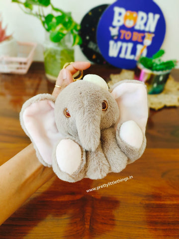 Baby Elephant Plushy Keychain