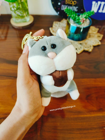 Squirrel Plushy Keychain