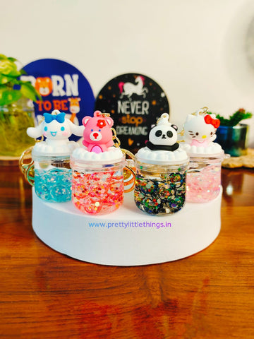 Cute Animals in Shiny Jars Keychains