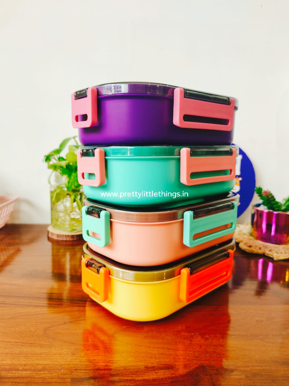 Colorblocked 2-Section Insulated Tiffins