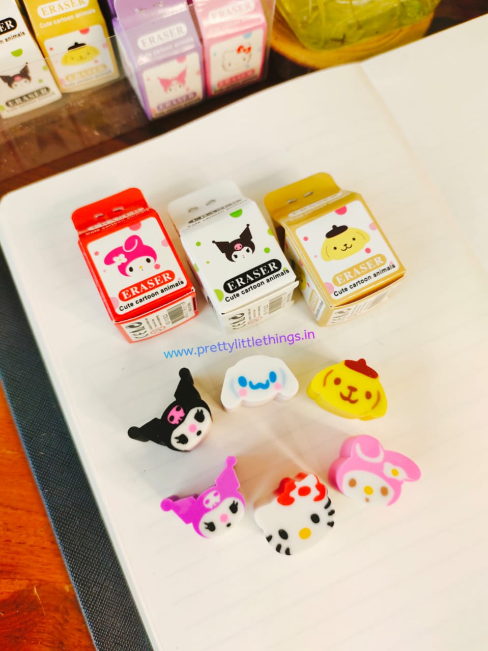 Mini Sanrio-Family Log Erasers in Mini Boxes