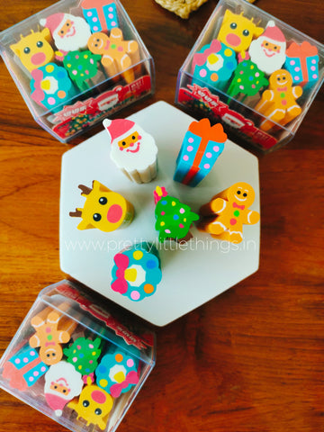 Christmas Characters Log Erasers Pack