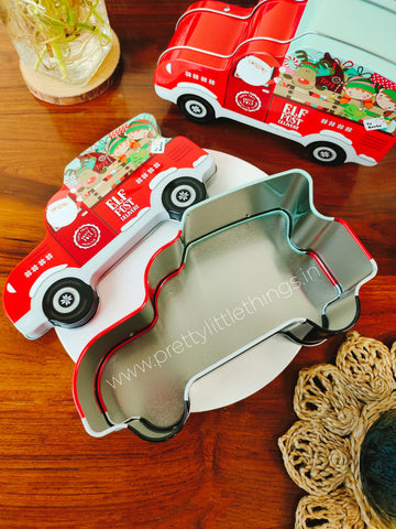 Christmas Gift Wagon Tin Box