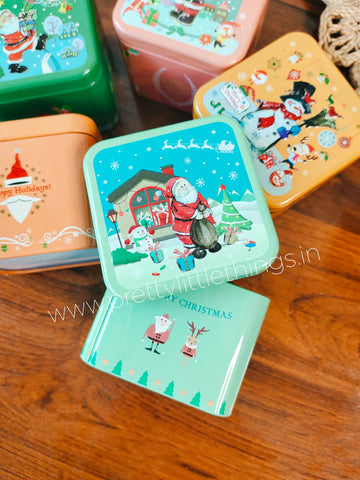 Christmas Cube Tin Boxes