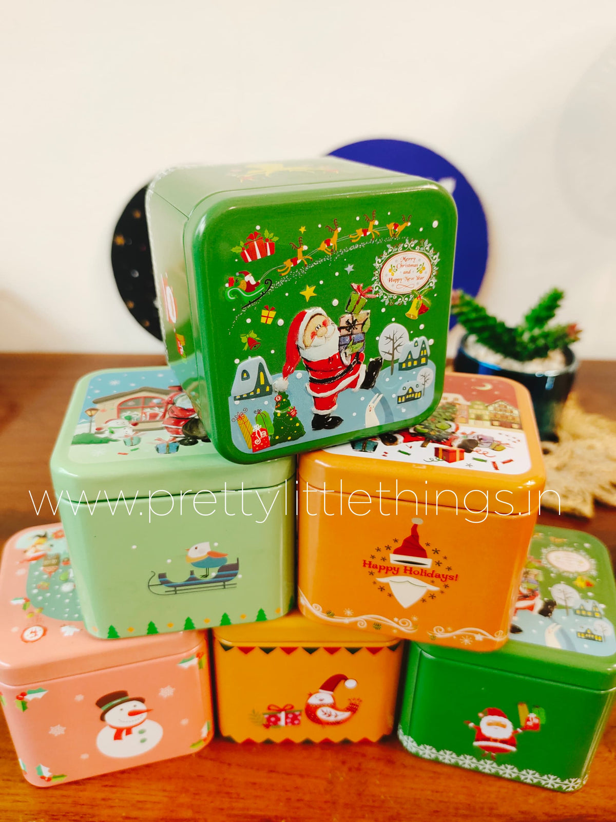 Christmas Cube Tin Boxes