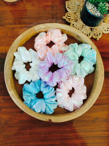 Glossy Finish Pastel Scrunchies