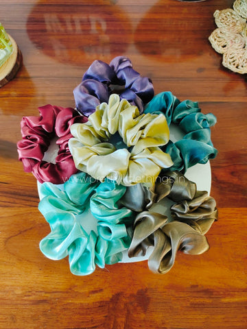 Silky Feel Organza Shimmer Scrunchies