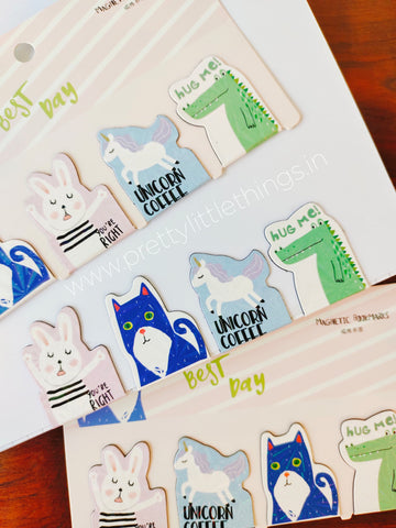 Magnetic Bookmarks - Unicorn, Kitty and Friends