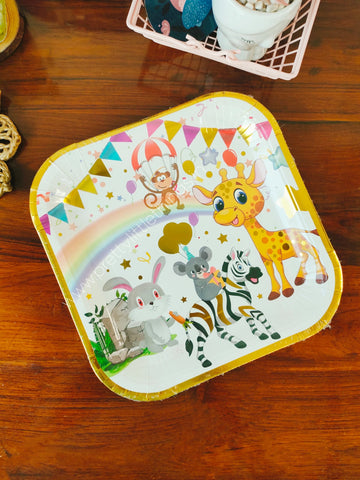 Cute Animal Theme Party Plates Pack
