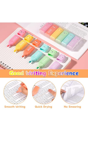 Cute Bear Fluorescent Highlighters Pack