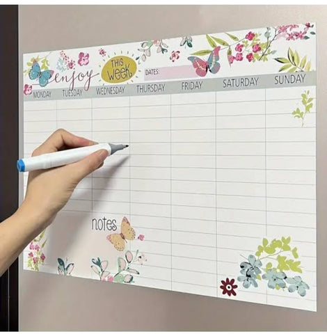 Magnetic Re-Useable Weekly Planner (Floral)