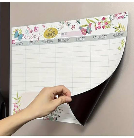 Magnetic Re-Useable Weekly Planner (Floral)