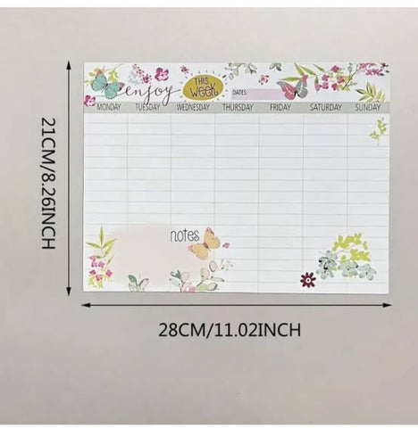 Magnetic Re-Useable Weekly Planner (Floral)