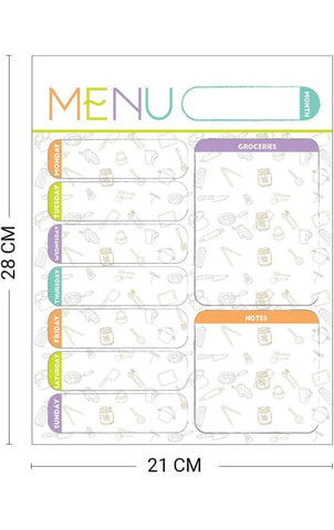 Magnetic Re-Useable Menu and Groceries Planner