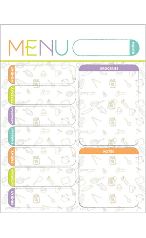 Magnetic Re-Useable Menu and Groceries Planner