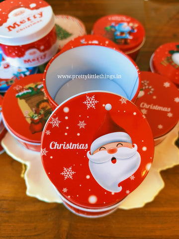 Christmas Round Storage Tin Box