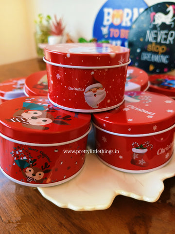 Christmas Round Storage Tin Box