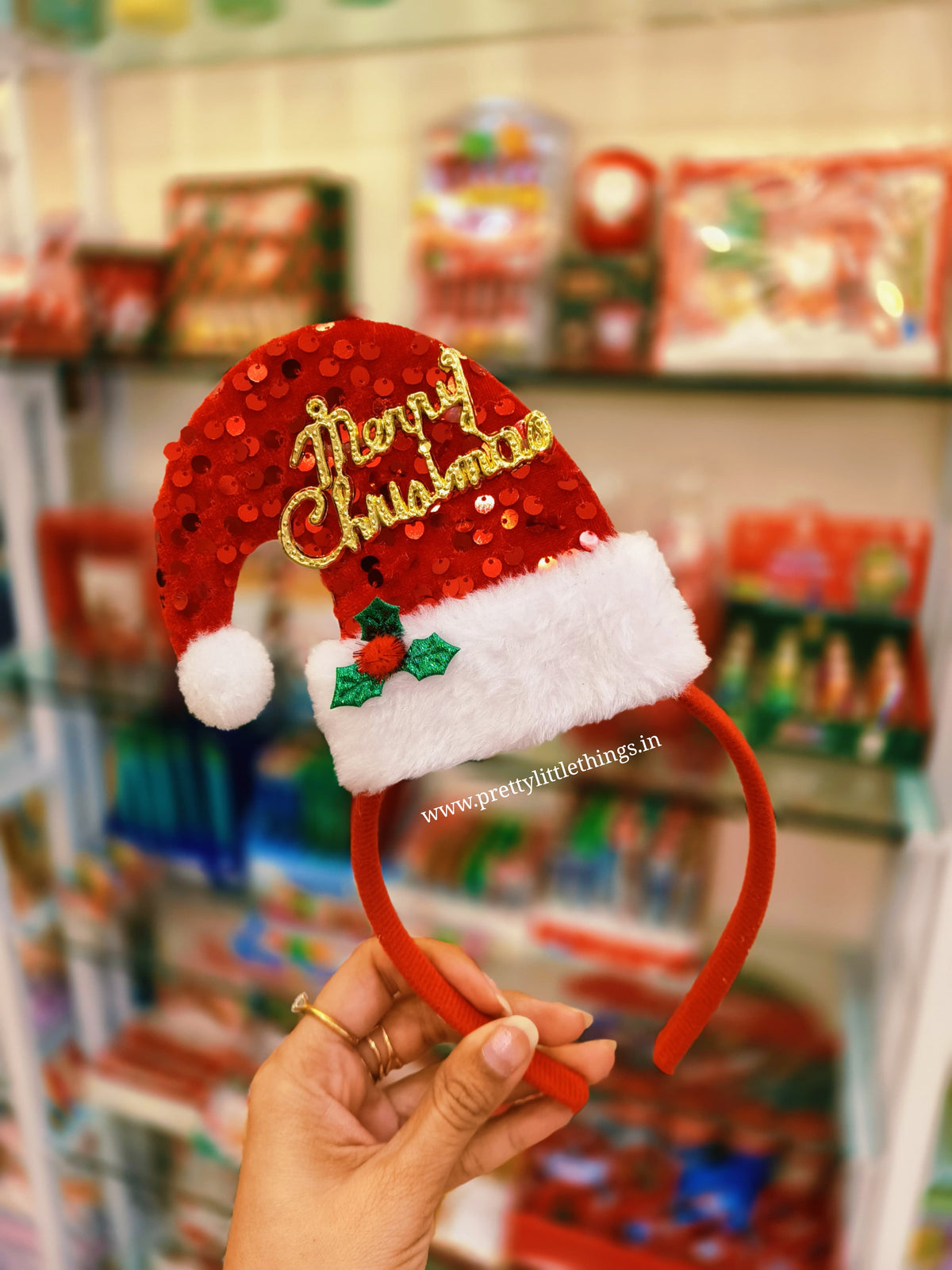 Merry Christmas Sequins Santa Cap Hairband