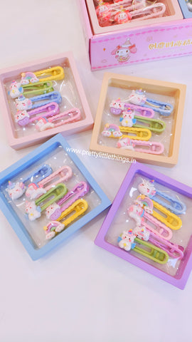 Unicorn Colorful Hair Clips Pack (5 pcs)