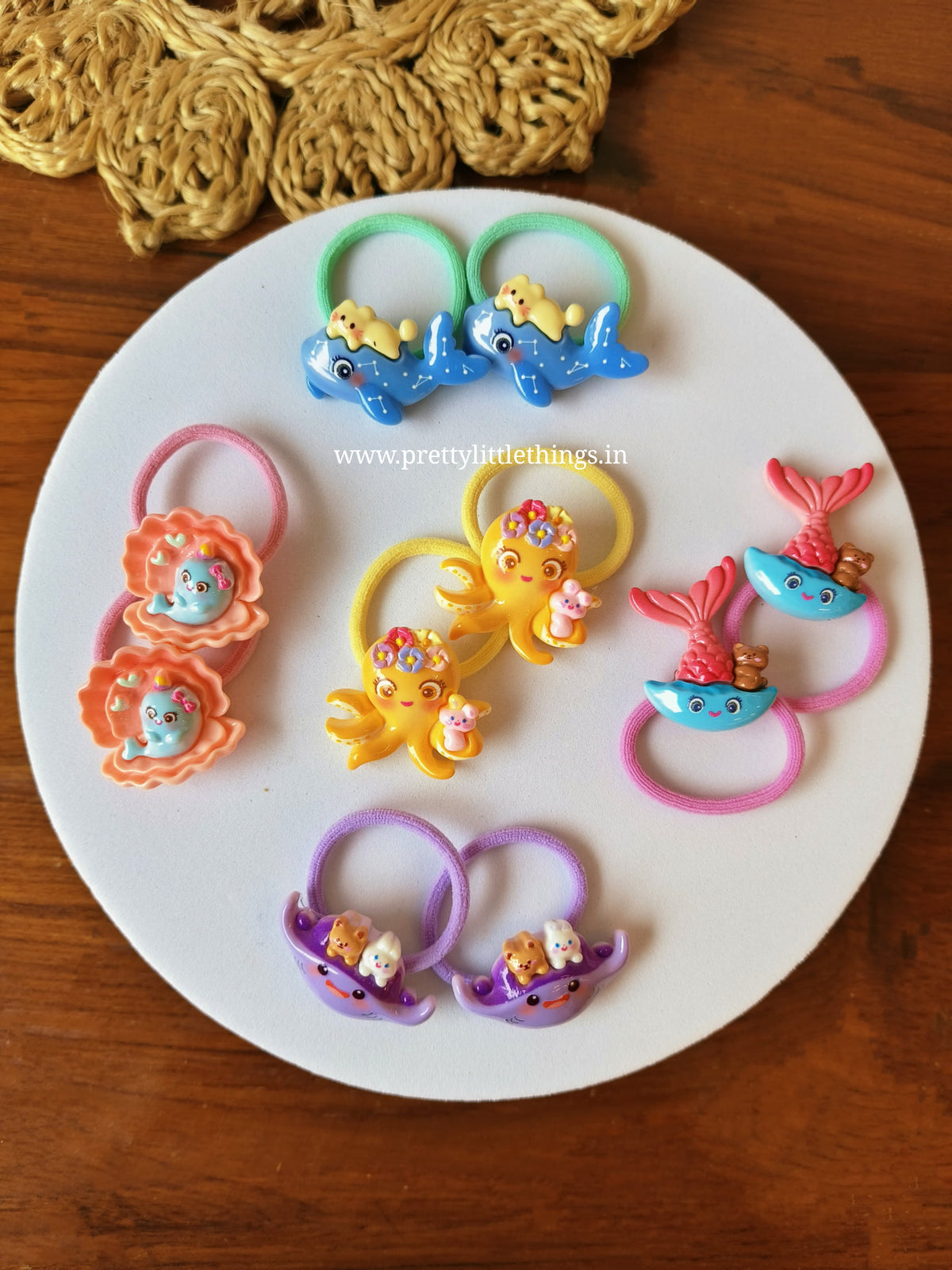 Sea Animals Hair Ties Pairs