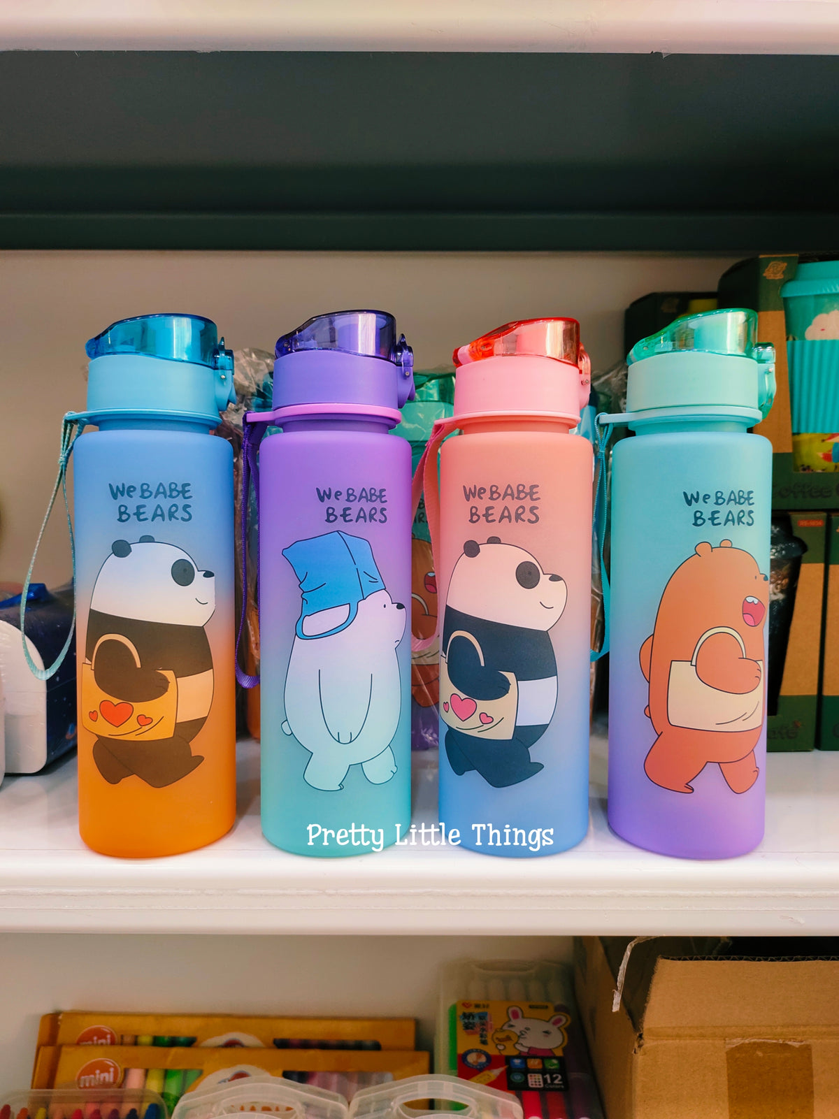 Bare Bears Water Bottle (Non Insulated, 800 ml)