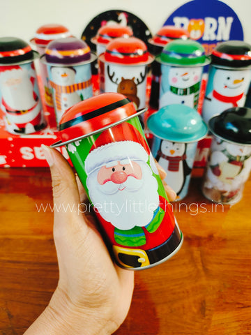 Christmas themed Tall Boy Tin Box