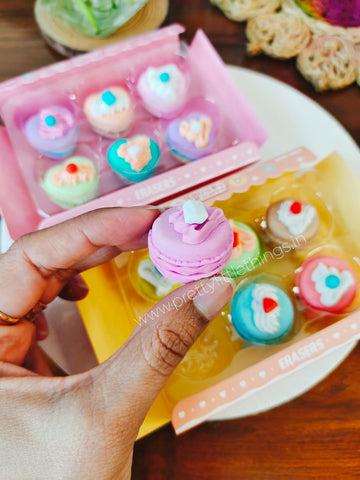 Yummy Cupcake/ Macaron Erasers Pack