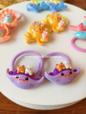 Sea Animals Hair Ties Pairs