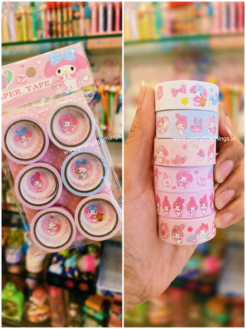 Sanrio Decorative Paper Tapes (Pack of 6 pcs)