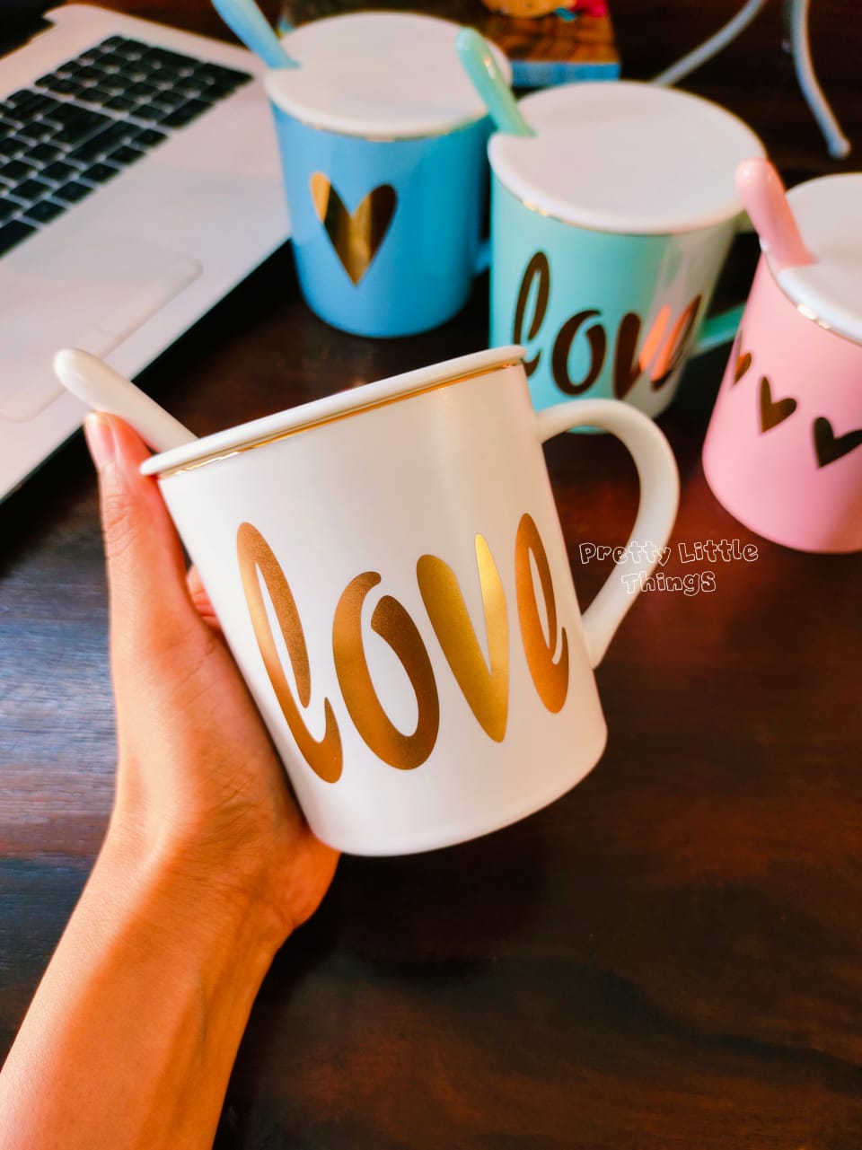 Pearl White 'Love' Coffee Mug