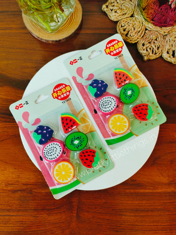 Fruits 2D Erasers Pack