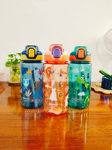Kids' Animal Prints Sipper  Bottles 600 ML (With Straw)