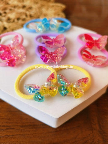 Butterfly Shimmer Hair Ties Pair